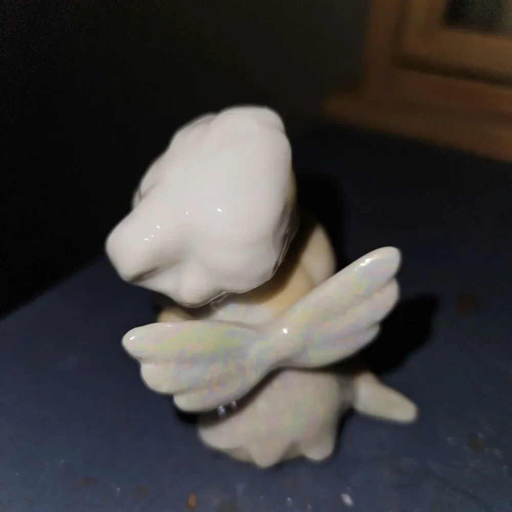 Vintage Angel Candle Hugger Japan‎ - Iridescent Porcelain Christmas Climber 3